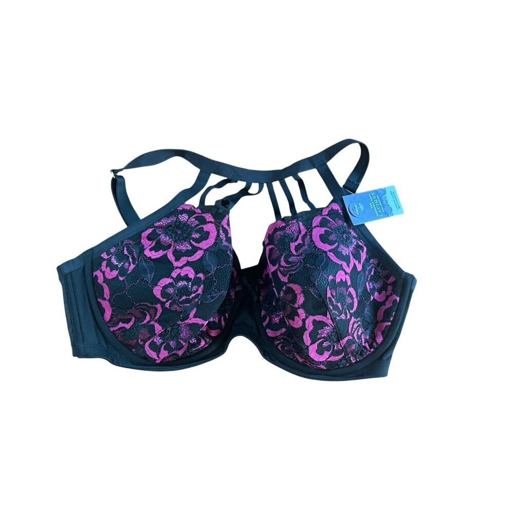 Cacique‎ Lane Lightly Lined Sexy Balconette Pink Bra Plus 42DDD Wired NWT Black